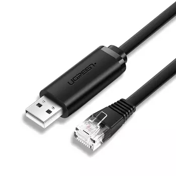 Консольный кабель UGREEN CM204, USB 2.0(Am)-RJ-45(m), 1.5 м, черный (50773)