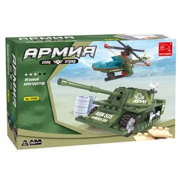 Конструктор KEYIXING "Армия: Самоходная установка на колёсах ASN-515", деталей: 253 (K-22605)