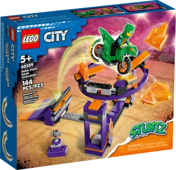Конструктор LEGO City Испытание каскадеров с трамплином и кольцом, деталей: 144 (60359)