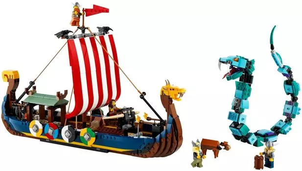 Конструктор LEGO Корабль викингов и змея Мидгард, деталей: 501 (31132)