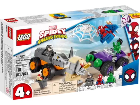 Конструктор LEGO Marvel Spiderman Схватка Халка и Носорога на грузовиках, деталей: 110 (10782)
