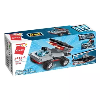 Конструктор Qman "Авианосец: Броневик с пулемётом 2 в 1", деталей: 86 (C1418-5)