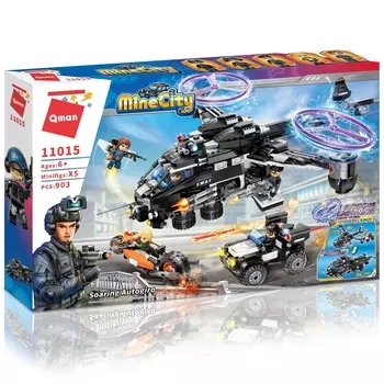 Конструктор Qman "Полицейские службы: Боевой вертолёт", деталей: 903 (C11015)
