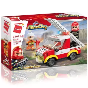 Конструктор Qman "Пожарные службы: Автолестница", деталей: 101 (C12011-3)