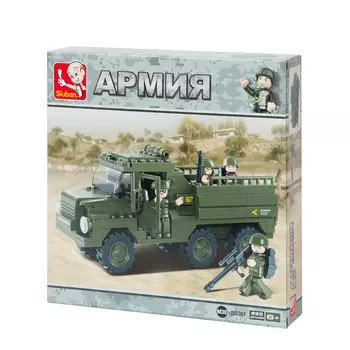 Конструктор SLUBAN "Армия: Грузовик с солдатами", деталей: 230 (M38-B0301)