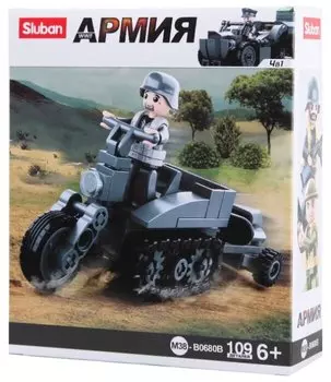 Конструктор SLUBAN "Армия: Гусеничный мотоцикл", деталей: 109 (M38-B0680B)