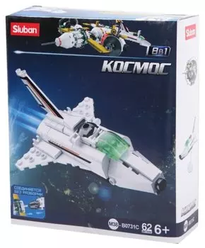 Конструктор SLUBAN "Космос: Мини-шаттл", деталей: 62 (M38-B0731C)