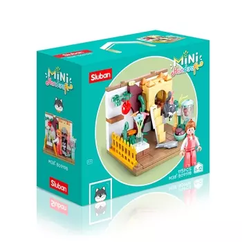 Конструктор SLUBAN Мини-комната: Домик для котёнка, деталей: 115 (M38-B0919B)