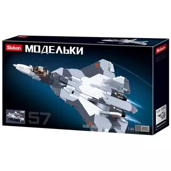 Конструктор SLUBAN Модельки: Российский истребитель X-57, деталей: 893 (M38-B0986)