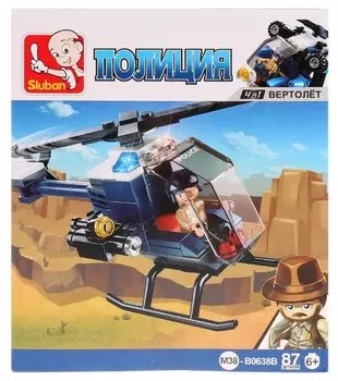 Конструктор SLUBAN "Полиция: Поисковый вертолёт", деталей: 87 (M38-B0638B)