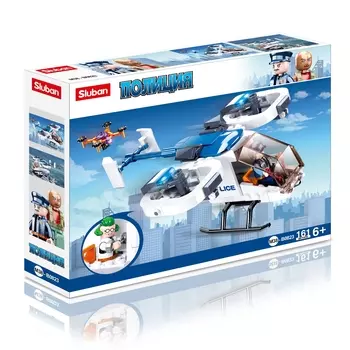 Конструктор SLUBAN "Полиция: Вертолёт Скорпион", деталей: 161 (M38-B0823)