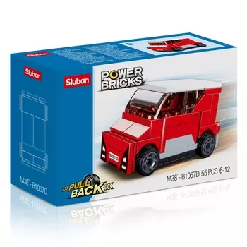 Конструктор SLUBAN "Пуллбэк: Красный минивэн", деталей: 55 (M38-B1067D)