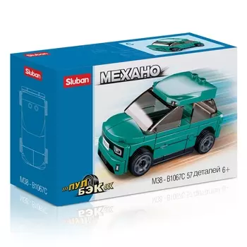 Конструктор SLUBAN "Пуллбэк: Зелёная городская машина", деталей: 57 (M38-B1067C)