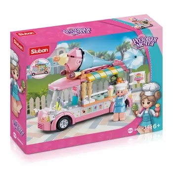 Конструктор SLUBAN "Розовая мечта: Фургончик с мороженым", деталей: 145 (M38-B0993A)