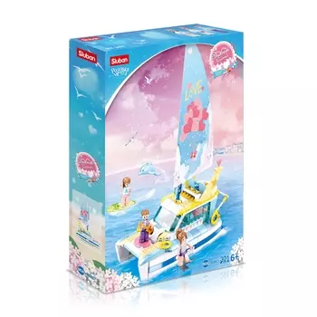 Конструктор SLUBAN "Розовая мечта: Парусная яхта", деталей: 301 (M38-B0867)