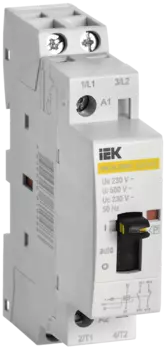 Контактор модульный двухполюсный (2P) 20А 230 В, AC, IP20, IEK КМ20-20МР (MKK12-20-20)