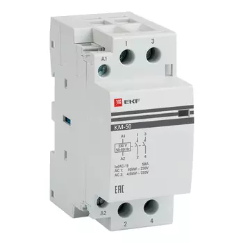 Контактор модульный двухполюсный (2P) 50A 230В/230В, AC, 2НО, IP20, EKF PROxima (km-2-50-20)