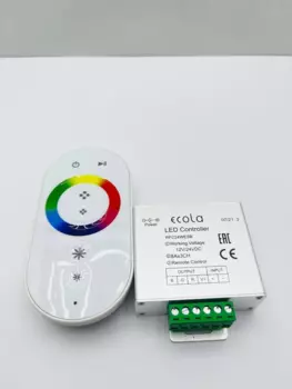 Контроллер Ecola LED strip 288 Вт/576 Вт для светодиодной ленты, с кольцевым сенсорным белым радиопультом, белый (RFC24WESB)