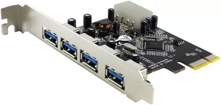 Контроллер USB Orient VA-3U4PE, внешние порты: 4xUSB 3.0, PCI-E, OEM