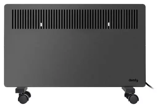 Конвектор DOMFY DCB-CH1310 1 кВт 15 м, 220В, напольно-настенный, механическое управление, термостат, черный (DCB-CH1310) (Х-образный нагревательный элемент)