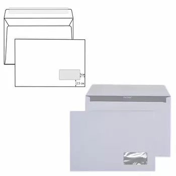 Конверт Курт C4, внутренняя запечатка, стрип, офсетная бумага, 500шт. (121102)