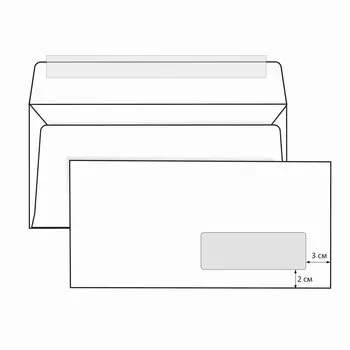 Конверт Ряжская Печатная Фабрика E65/DL, стрип, офсетная бумага, 1000шт