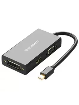 Конвертер UGREEN MD114, Mini DisplayPort(M)-HDMI(19F)/VGA(15F)DVI(19F), черный (20418)