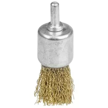 Кордщетка, для дрели STAYER 24 мм, кистевая, гофрированная, латунированная, 1шт. (35113-24)