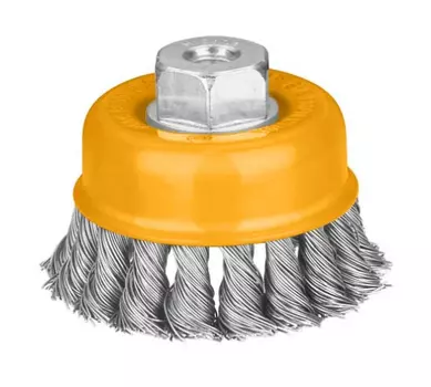 Кордщетка для ушм (болгарки) INGCO ⌀ 75мм, чашеобразная, витая, сталь, 1шт. (WB20751)