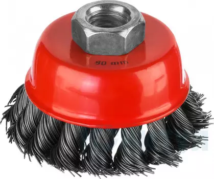 Кордщетка для ушм (болгарки) MIRAX 80мм, чашеобразная, витая, сталь, 1шт. (35104-080)