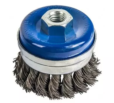 Кордщетка для ушм (болгарки) ПРАКТИКА ⌀ 65мм, чашеобразная, витая, сталь, 1шт. (032-485)