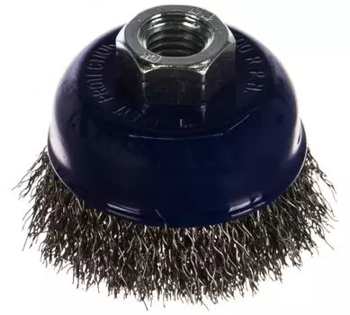 Кордщетка для ушм (болгарки) ПРАКТИКА 65мм, чашеобразная, волнистая, сталь, 1шт. (032-423)