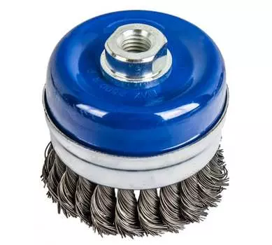 Кордщетка для ушм (болгарки) ПРАКТИКА ⌀ 90мм, чашеобразная, витая, сталь, 1шт. (032-591)