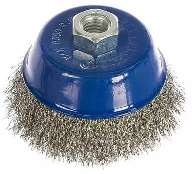 Кордщетка для ушм (болгарки) ПРАКТИКА 90мм, чашеобразная, волнистая, сталь, 1шт. (032-447)