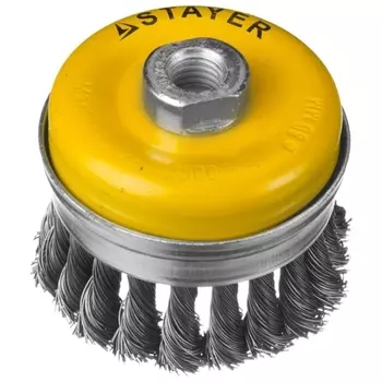 Кордщетка для ушм (болгарки) STAYER 100мм, чашеобразная, витая, сталь, 1шт. (35137-100)
