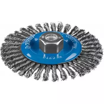 Кордщетка для ушм (болгарки) Зубр 125мм, плоская, витая, сталь, 1шт. (35192-125_z02)