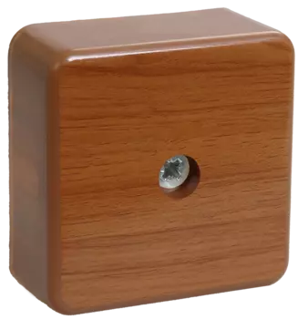 Коробка распаячная квадратная 50ммx50мм, глубина 20мм, наружный монтаж, IP20, дуб, с крышкой, 4-клеммы 3мм2, IEK КМ41206-05 (UKO10-050-050-020-K24)