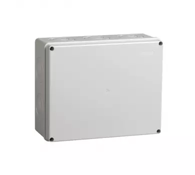 Коробка распаячная прямоугольная 24 см x 19.5 см, глубина 9 см, наружный монтаж, IP55, вводов:5, с крышкой, IEK КМ41272 (UKO10-240-195-090-K41-55)