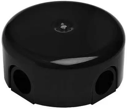 Коробка распределительная круглая, 11 см, глубина 3.5 см, наружный монтаж, IP20, вводов:4, черный, Bironi ЛИЗЕТТА B1-522-23-K (B1-522-23-K)