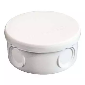 Коробка распределительная круглая, 9 см, глубина 4.5 см, наружный монтаж, IP54, вводов:4, белый, с крышкой, Epplast (145151)