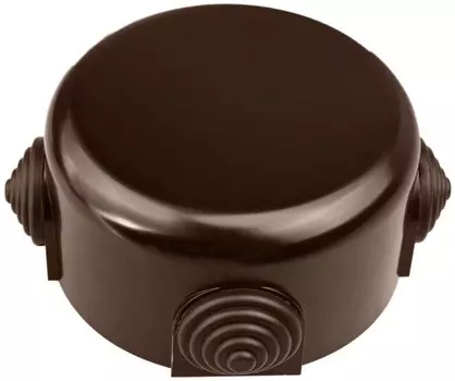 Коробка распределительная круглая, 9 см, глубина 4.5 см, наружный монтаж, IP20, вводов:4, коричневый, Bironi R1-523-22-K (R1-523-22-K)