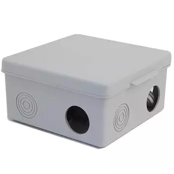 Коробка распределительная квадратная 100 мм x 100 мм, глубина 50 мм, скрытый монтаж, IP54, вводов:7, серый, с крышкой, TOKOV ELECTRIC (TKE-KR-100-100-50-C06)