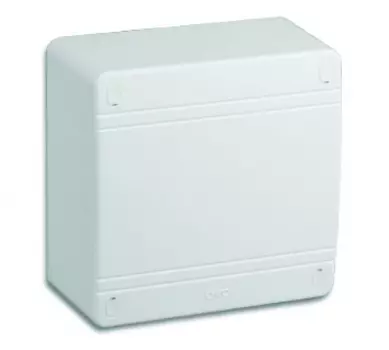 Коробка распределительная квадратная 11 см x 11 см, глубина 5.5 см, наружный монтаж, IP40, белый, для кабель каналов, DKC SDN1 (01869)