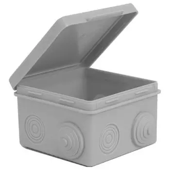 Коробка распределительная квадратная 80 мм x 80 мм, глубина 50 мм, скрытый монтаж, IP54, вводов:7, серый, с крышкой, TOKOV ELECTRIC (TKE-KR-80-80-50-C06)