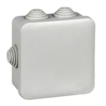 Коробка распределительная квадратная 8.5 см x 8.5 см, 2 см, глубина 4 см, наружный монтаж, IP55, вводов:6, белый, с крышкой, Mureva IMT350921 (8689387)