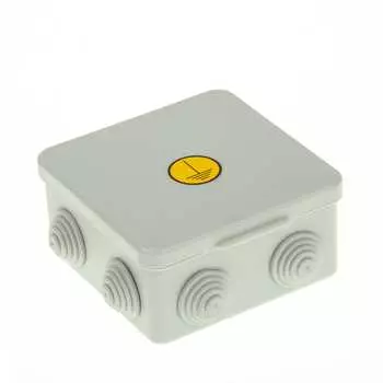 Коробка уравнивания потенциалов квадратная 10 см x 10 см, глубина 5.5 см, наружный монтаж, IP54, вводов:8, наличие сальников, серый, с крышкой, GUSI Electric С3В108 КУП