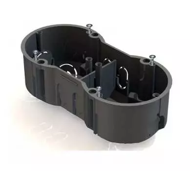 Коробка установочная Greenel GE40007, мест: 2, для сплошных стен, черный