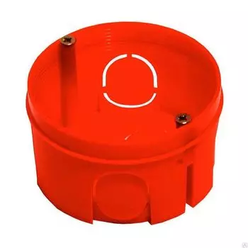 Коробка установочная HEGEL КУ1105-И, модулей: 1, мест: 1, 6.4 см x 3.8 см, для сплошных стен, красный (3718345)