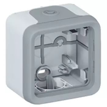 Коробка установочная Legrand Plexo, модулей: 2, мест: 1, для накладного монтажа, серый (069651)