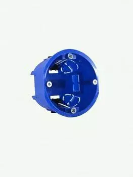 Коробка установочная Промрукав 80-0600П, модулей: 2, мест: 1, 6.8 см x 4.5 см, для полых стен, синий (1080900348)